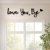 Wooden Love You Bye Sign Home Decor - Boho Farmhouse Wall Art Decor for Stylish Living Room, Hallway Entryway, Wall Decor Door Sign Gift Family Lovers