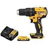 DEWALT 20V MAX Cordless Drill Driver Set, 1/2 Inch Electric Drill, 2 Speed, XR 2.0 Ah Battery and Charger Included (DCD777D1)