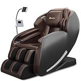 Real Relax 2025 Massage Chair Full Body,Zero Gravity 3D SL-Track Shiatsu Massage Recliner Chair with Heat Body Scan Bluetooth Foot Roller APP Control, Child Lock, Favor-06,Brown