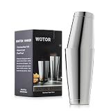 WOTOR Boston Cocktail Shaker Set, 18 oz & 28 oz Stainless Steel Weighted Shaker Tins, Metal Martini Shaker Drink Mixer for Bartending, professional Bar Tools for Bartender （Sliver）