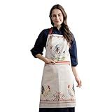 Maison d' Hermine Campagne 1 Piece 100% Cotton Apron with an Adjustable Neck & Visible Hidden Centre Pocket with Long Ties for Women/Men Chef (27.50"x31.50")