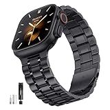 Bestig Compatible with Apple Watch Bands for Men Women 49mm 46mm 45mm 44mm 42mm 41mm 40mm 38mm, Stainless Steel Metal Business Wristband Strap for iWatch Ultra Series 11 10 9 8 7 6 SE 5 4 3 2 1, Black
