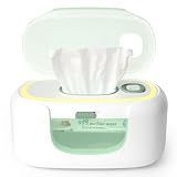 Momcozy New Baby Wipe Warmer, Large Capacity Wipe Dispenser Compatible with 60-80pcs,10-Min Fast Heating,4 Temperature Modes,Innovative Spring Design,Silicone&Top Seals,Even Heating,3-Level Nightlight