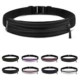Fitgriff® Running Belt V2 for Men & Women - Slim Fanny Pack, Phone Holder for Jogging, (Fits All Cell Phones) - Money Belt, Runners Waist Pouch (Black, One Size (Waist 24.4 – 43.3 inches))