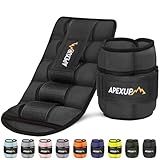 APEXUP 10lbs/Pair Adjustable Ankle Weights for Women and Men, Modularized Leg Weight Straps for Yoga, Walking, Running, Aerobics, Gym, Physical Therapy (Black)