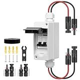 MINGSONG Solar Panels Disconnect Switch 63Amp DC Solar Shut Off Switch 400V 2 Poles Outdoor AC Small Miniature Circuit Breaker Box, IP65 Waterproof UV-Proof for PV Homes