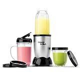 magic bullet Personal Blender for Shakes, Smoothies, Food Prep, and Frozen Blending, 22 Ounces, 250 Watt, Silver, MBR-1101