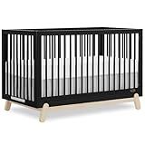 Dream On Me Hygge 5-in-1 Convertible Full-Size Baby Crib in Matte Black Vintage, GreenGuard Gold & JPMA, Converts to Toddler, Day & Full-Size Bed, Adjustable Mattress Heights, Modern Nursery