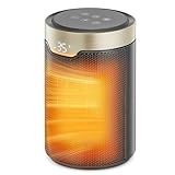 FOHERE Space Heater, ETL Certified 1500W PTC Portable Electric Heaters with Thermostat, 24H Timer, Memory Function, Touch Display, 5 Modes, Fast Heating, Quiet Safety Heat for Office Bedroom Home