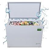 Hamilton Beach HBFRF1006 Chest Freezer-Adjustable Thermostat-Removable Vinyl Coated Wire Basket-Easy Defrost Drain-10 Cubic Feet, 10 cu ft, White (pack of 1)