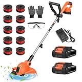 Electric Weed Wacker Cordless Battery Powered String Trimmer Weed Whacker