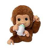 Little Live Pets My Baby Monkey Mango, 50+ Sounds and Reactions, Plush Interactive Monkey Toy Set with Accessories, Interactive Pets for Kids Ages 4+