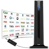 Digital TV Antenna for Smart TV Indoor,2026 TV Antenna with 3M Stick Base, 360°&Long Range Reception HDTV Antenna for Local Channels, Easy Installation Antennas for TVs Without Cable (7.0 in)