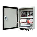 GXELZK Solar Combiner Box 6 Strings 100A DC Main Circuit Breaker with Power Surge and 16A Circuit Breaker This PV Combiner Box is Suitable for On/Off-Grid Solar Power