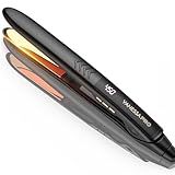 VANESSA PRO Flat Iron Hair Straightener, 100% Pure Titanium Flat Iron for One Pass to Achieve a Sleek Look, Curls Beautifully & Straightens Well - 1 inch