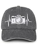 InnoBeta Photographer Gifts Cap for Women, Men - Camera - Adjustable Vintage Cotton Embroidered Hat - Photography Gift - Washed Grey