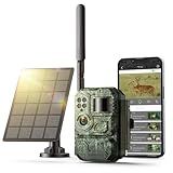 VOOPEAK Cellular Trail Camera with Live Streaming - 4G LTE Unlimited Data Solar Game Camera with Color Night Vision, 0.1s Trigger Motion Activated, Real-Time Alerts for Wildlife Monitoring