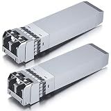 10Gtek 10GBase-SR SFP+ LC Transceiver, 10G 850nm Multimode SFP Module, up to 300 Meters, for Cisco SFP-10G-SR, Meraki MA-SFP-10GB-SR, Ubiquiti UniFi UF-MM-10G, Fortinet, TP-Link and More, Pack of 2