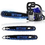 WTHW 58 cc Gas Powered Chainsaw, 20 in & 18 in Quick-Switch Bars – 550 ml Fuel 260 ml Oil Tanks, Automatic Chain Oiler, Centrifugal Air Filter, Quick Start, Inertial Chain Brake (Blue)