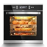 VIKIO HOME 24" Electric Single Wall Oven, 2.83 Cu.Ft (80L) Built in Oven, 240V 3220W, Touch Control with Safety Lock, 11 Cooking Functions for Smart Kitchen Life