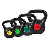 Fitvids Kettlebell Sets 4 Piece Strength Training KettleBells Weight Set 5lb, 10lb, 15lb, 20lb Kettle Bell
