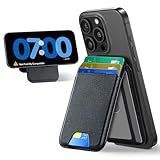 ESR Magnetic Wallet, Compatible with MagSafe Wallet with Adjustable Stand, for iPhone 15/14/13/12 Series, Not for iPhone 13/12 mini, 5 Card Holder, Vegan Leather, Black