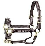 Derby Originals American Elite Fancy Stitch Padded Adjustable Halter, Over-Size, Havana