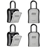 Puroma Key Lock Box Outdoor 4 Digit Code Combination Lockbox House, 4 Gray