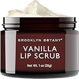 Brooklyn Botany Lip Scrub Exfoliator 1 oz – Lip Moisturizer for Dry Lips and Chapped Lips – Gentle Lip Exfoliator for Smooth and Brighter Lips – Vanilla Flavor