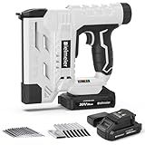BIELMEIER 20V Nail Gun Battery Powered, 18 Gauge 2 in 1 Upgraded Cordless Brad Nailer Stapler for Upholstery and Carpentry, Electric Staple Gun Include 2.0Ah Battery, 1550 Pcs Staples and Nails