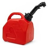 Gas Can 1.5 Gallon, Portable Fuel Container with Rotating Pour Spout, Carry Handle for Gasoline, Lawn Equipment, Garage and Outdoor Use 87252