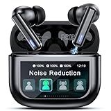 Wireless Earbuds Bluetooth Headphones, Ear Buds with Touch Screen, ANC ENC Noise Cancelling Transparency Mode, 40H Stereo Deep Bass, IPX7 Waterproof, Clear Calls, 5 EQ for iOS Android (Black)