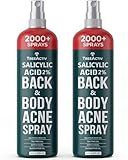TreeActiv Salicylic Acid Back & Body Acne Spray, Fine Mist Back Spray for Bacne & Chest Acne, Tea Tree + Eucalyptus, Fast-Drying Non-Staining, 4 fl oz (2-Pack, 8 fl oz Total)