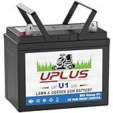 UPLUS U1 Riding Lawn Mower Battery, 12V 330CCA Garden Tractors Battery Maintenance Free AGM Batteries, Fit for John Deere, Cub Cadet, Husqvarna, Craftsman, Toro, Ariens, Poulan Pro and Troy-Bilt