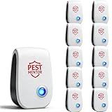 Ultrasonic Pest Control Repeller, Electronic Pest Repellent Mouse Repellent, Indoor Pest Control for Roach Rodent Mouse Bugs Mosquito Mice Spider Ant Fleas Insects Cockroach 10 Packs
