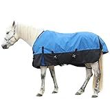 Gallopoff 1200D Ripstop Waterproof Breathable Horse Blanket (0g No Fill), Lightweight Turnout Rain Sheet, Keeps Dry in Mud & Wet Weather Blueblack 81"