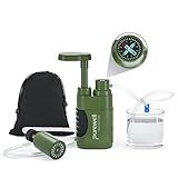 Purewell Water Hand Purifier Pump with Replaceable Carbon 0.01 Micron Water Filter, 4 Filter Stages, Portable Outdoor Emergency and Survival Gear - Camping, Hiking, Backpacking