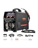 VEVOR MIG Welder, 200A Synergic Mig Welding Machine, 4-in-1 Gas MIG/Flux Core MIG/Stick/Lift TIG Multi-Process Welder Machine, 110V/220V Dual Voltage Mig Welder with IGBT Inverter & LCD Screen Display