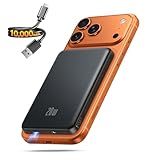 Portable Charger for Magsafe Power Bank - 10000mAh Magnetic Phone Charger, USB-C 22W PD Fast Charging, Slim Wireless Battery Pack for iPhone 17/16/15/14/13 Series,for Travel Cruise Essentials-Obsidian