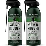 Gear Hugger Multipurpose Lubricant - Eco-Friendly (11 oz, Pack of 2), Rust Remover - Garage Door Lubricant Spray, Door Hinge Lubricant & Lock Lubricant - Plant-Based, No Petroleum, No PTFE