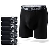 BAMBOO SEAOO Men's Ultra Soft Boxer Briefs No Ride Up Underwear with 3D Pouch-High Elasticity&Breathable for All-Day Comfort-7-Pack(01,L)
