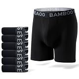 BAMBOO SEAOO Men's Ultra Soft Boxer Briefs No Ride Up Underwear with 3D Pouch-High Elasticity&Breathable for All-Day Comfort-7-Pack(01,L)