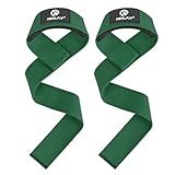 NEALFIT Lifting Straps for Weightlifting, Wrist Straps for Weightlifting, Deadlifts, Bodybuilding, Strength Training, Weight Lifting Straps for Men&Women (Green)