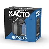 X-ACTO Pencil Sharpener, SchoolPro Electric Pencil Sharpener, Heavy Duty Sharpener for School, Classroom and Teacher Supplies, Perfect for Addition to Homeschooling Supplies, Black, 1 Count