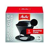 Melitta Filter Coffee Maker, Single Cup Pour-Over Brewer, Black, 1 Count (640007)