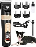 Petsaunter Dog Clippers for Grooming, 4-Speed & LCD, Low Noise Electric Trimmer for Grooming, Cordless Rechargeable Dog Hair Clippers, Super Quiet for Pets with Thick or Heavy Coats(C95)