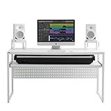 LYYL Music Studio Desk with Keyboard Tray, for Full 88 Keys and 61 Keys (Music Producer Desk) (White, 88 Keys (Without Height Adjustment Bracket)