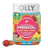 OLLY Essential Prenatal Gummy Multivitamin, Folic Acid, Vitamin D, Omega 3 DHA, Supports Healthy Growth and Brain Development, Citrus Berry - 84 Count