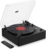 MYKESONIC Automatic Record Player, Bluetooth Belt Drive Vinyl Turntable, Magnetic AT-3600L Cartridge, Bluetooth in & Out, Hi-Fi Stereo Speakers, Aux in Headphone, RCA Out with Remote Control
