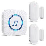 Door Chime,SanJie Wireless Door Sensor Chime When Door Opens,Door Entry Alarm Chime for Business/Home/Kids,500 FT Range,26 Chimes 5 Adjustable Volume, 2 Sensors + 1 Receivers